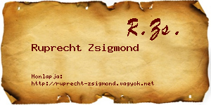 Ruprecht Zsigmond névjegykártya